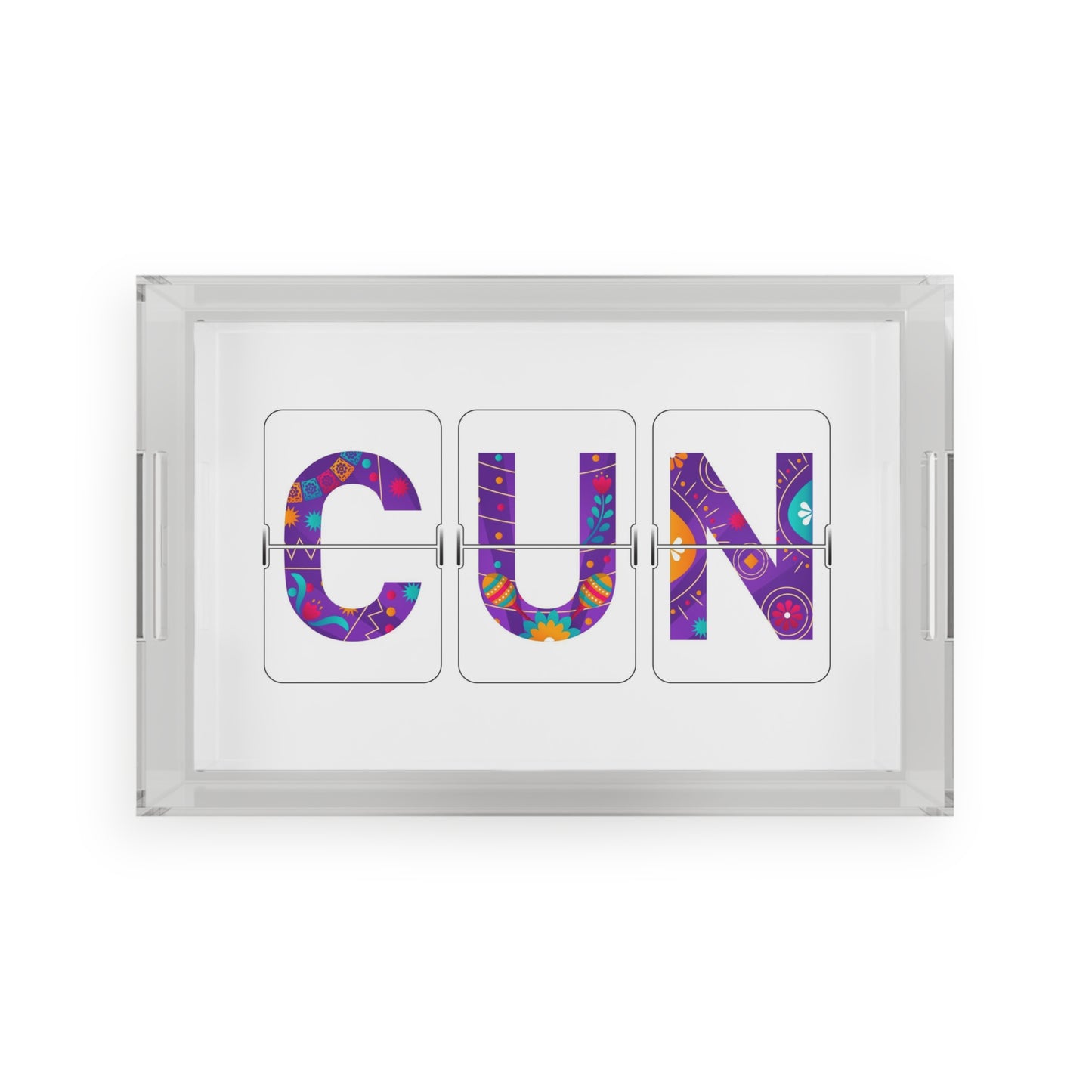CUN - Cancun Three-Letter Code - Acrylic Serving Tray