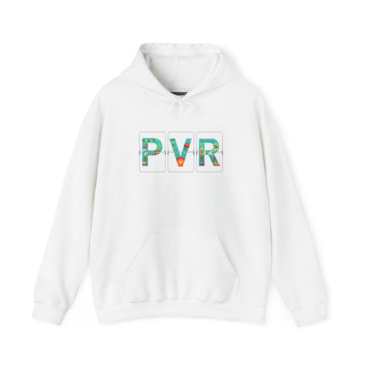 Airport Letters Codes Travel - PVR - Puerto Vallarta Mexico Cozy Unisex Heavy Blend™ Hooded Sweatshirt